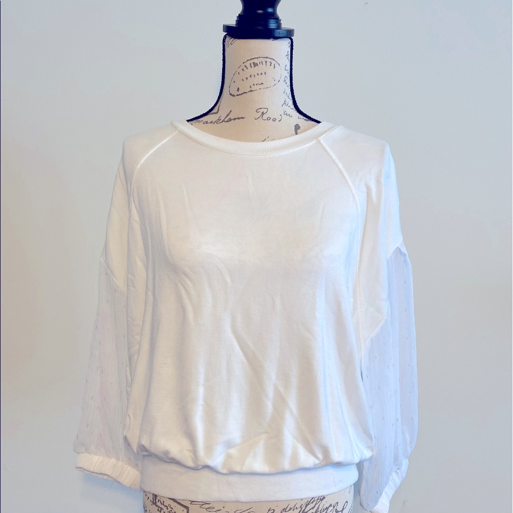 EUC - Express Metallic Clip Dot Sleeve Sweatshirt